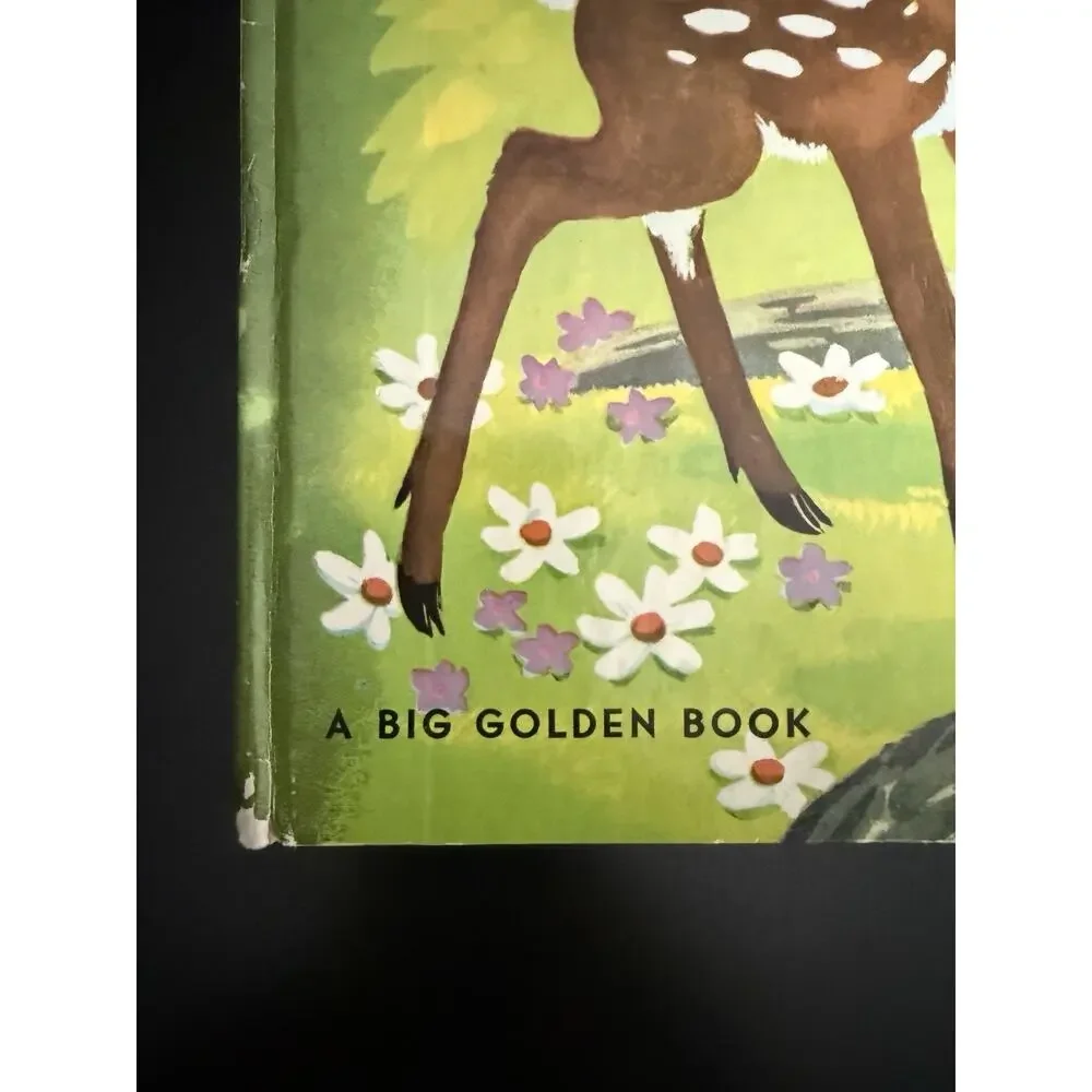 Walt Disney's Bambi A Golden Book Large Format 1972 Printing HC Vtg